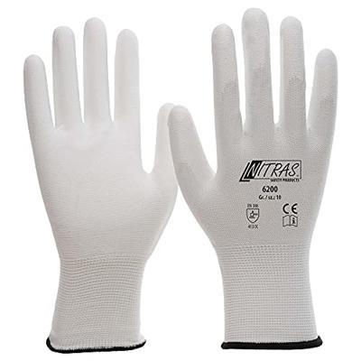 Nitra 12 paar nylon handschoenen 6200, wit, maat S - 3XL Large wit