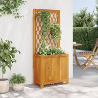 VidaXL Plantenbak met latwerk 55x29,5x132 cm massief acaciahout - thumbnail