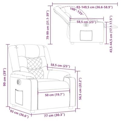 Fauteuil verstelbaar elektrisch stof crèmekleurig