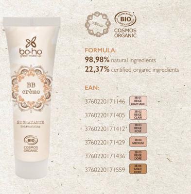 Boho green makeup Blemish balm cream beige dore 30 Milliliter
