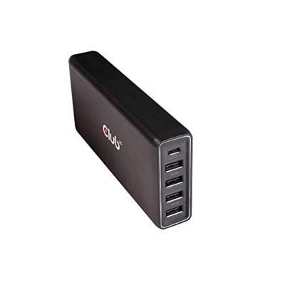 club3D Club 3D CAC-1903 - Netzteil - AC 100-110/240 V USB-laadstation 111 W 4x USB-C, 1x USB-A USB PD Zwart Binnen