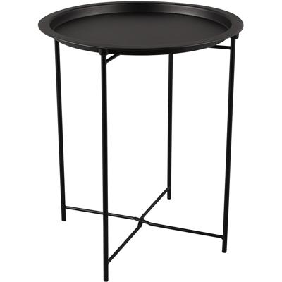 Ronde Zwarte Metalen Bijzettafel 43cm - Modern & Duurzaam