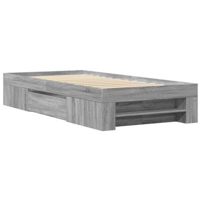 Bedframe bewerkt hout grijs sonoma eikenkleurig 100x200 cm