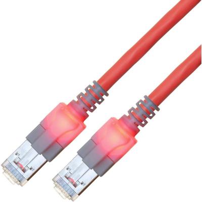 EasyLan S/FTP DualBoot LED Kabel Cat.6 (Class E), LSOH, rood, 0,5 m