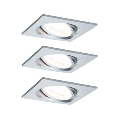 Paulmann 93456 Nova Inbouwlamp Set van 3 stuks LED LED 18 W Aluminium (gedraaid) Paulmann 93456 Nova Inbouwlamp Set van 3 stuks LED LED 18 W Aluminium (gedraaid)