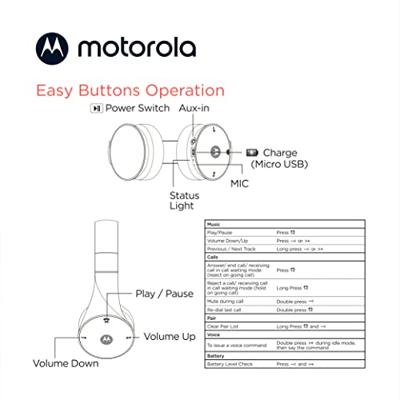 Motorola Sound MOTO XT500 / Escape - Bluetooth koptelefoon - 15 uur - Multipoint technologie - Opvouwbaar - Compatibel met Siri en Google Assistant - Zwart