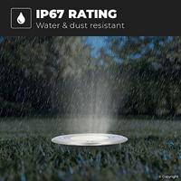 Set van 9 Maisy LED Grondspot - Dimbaar - Rond - Ø12cm - GU10 - 4 Watt 345 Lumen - 6500K daglicht wit - RVS - IP67 waterdicht - Tuinspot - Oprit - thumbnail