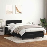 Boxspring met matras fluweel zwart 120x210 cm - thumbnail