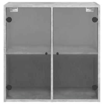Wandkast met glazen deuren 68x37x68,5 cm betongrijs