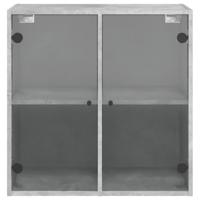 Wandkast met glazen deuren 68x37x68,5 cm betongrijs - thumbnail