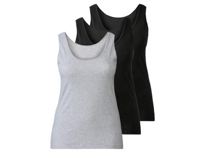 esmara 3 dames hemden (XXL (52/54), Zwart/grijs)