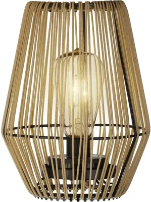 Lumineo Solar tafellamp wicker 17,5 x 23 cm - naturel