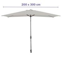 Marbueno Parasol Staal 8 Spaken 200x300 cm Polyester Wit Tuin, Zwembad, Terras - thumbnail