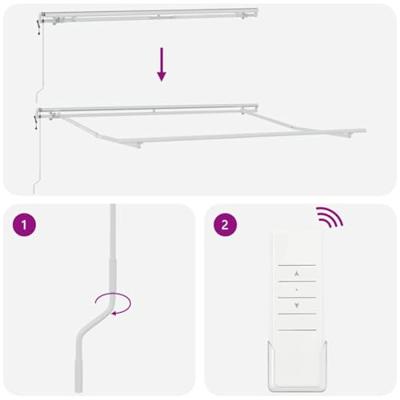 Luifel automatisch uittrekbaar 300x250 cm antracietkleur en wit