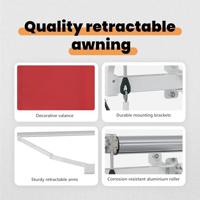 VidaXL Inklapbaar zonnescherm rood 300 x 250 cm stof - thumbnail