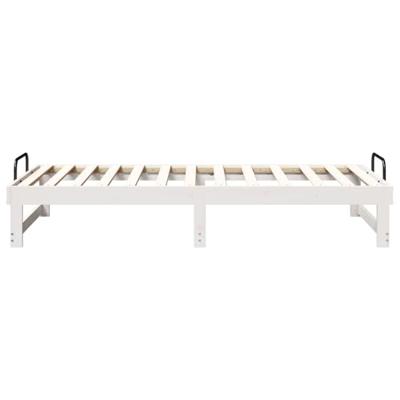 Bedframe met Draaghandvatten Wit 90 x 200 cm Massief grenenhout Bedframe met Draaghandvatten Wit 90 x 200 cm Massief grenenhout