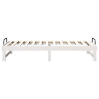 Bedframe met Draaghandvatten Wit 90 x 200 cm Massief grenenhout - thumbnail