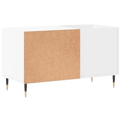 Platenkast 85x38x48 cm bewerkt hout wit - thumbnail