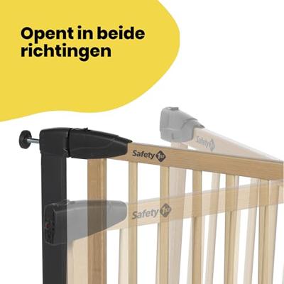 VEILIGHEID 1ST SIMPLY CLOSE HOUT & META, Druk, 73-80 cm (Max. 94cm), zonder schroeven of boren, Openen met één hand, Hout en Grafiet