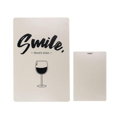 Metalen wandbord - Smile, there's wine - 30x20cm