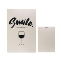 Metalen wandbord - Smile, there's wine - 30x20cm - thumbnail