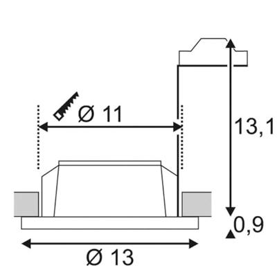 SLV InbouwspotPlastra GU10 wit 13cm - 148070