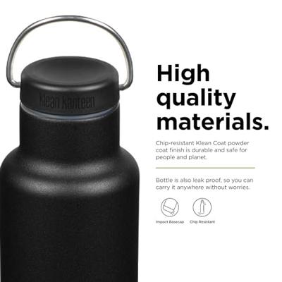 Klean Kanteen Thermosfles - classic - zwart - met ringdop - 592 ml (20 oz )
