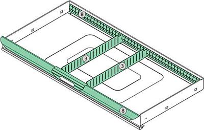 Promat/Tecwerk Indelingsmateriaal voor schuiflade | 4-delig | voor 4000 871 047 - 4000871080 4000871080
