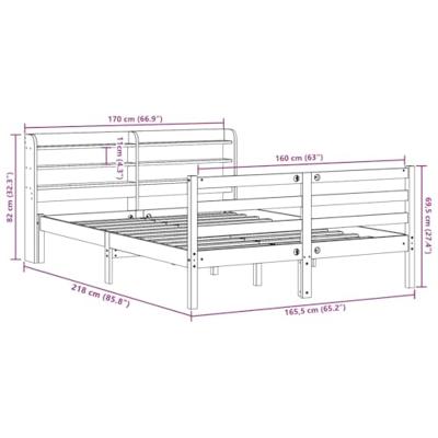 Bedframe zonder matras massief grenenhout wasbruin 160x200 cm Bedframe zonder matras massief grenenhout wasbruin 160x200 cm