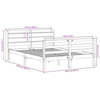 Bedframe zonder matras massief grenenhout wasbruin 160x200 cm - thumbnail