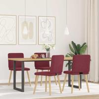 Eetkamerstoelen 4 st stof wijnrood - thumbnail