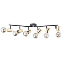 Brilliant Zwart met gouden plafondlampKerry 6-lichts - 99716/72 - thumbnail