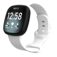 Fitbit Versa 3 & 4 / Sense 1 & 2 Sportbandje - Wit - Maat: S/M - thumbnail