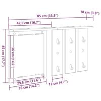 Wandgemonteerde kapstok Wit 85 x 10 x 45 cm Bewerkt hout - thumbnail