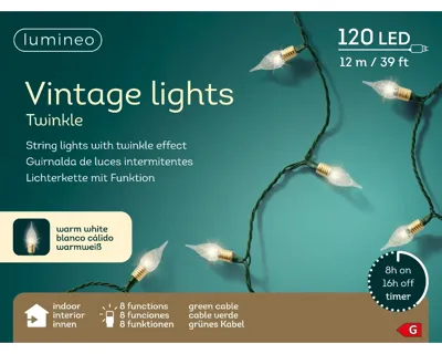 LED vintage lights l1190 cm groen/wwt kerstverlichting Lumineo - Lumineo LED vintage lights l1190 cm groen/wwt kerstverlichting Lumineo - Lumineo