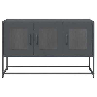 Tv-meubel 100,5x39x60,5 cm koudgewalst staal antracietkleurig