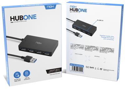 Hub USB Nox-Xtreme NXLITEHUBONE USB x 4 Zwart Hub USB Nox-Xtreme NXLITEHUBONE USB x 4 Zwart