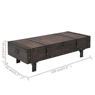 Salontafel vintage stijl 120x55x35 cm massief acaciahout - thumbnail