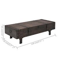 Salontafel vintage stijl 120x55x35 cm massief acaciahout - thumbnail