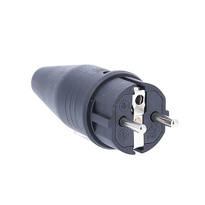 Schwabe Stekker Rubber 230 V, 16 A zwart IP44