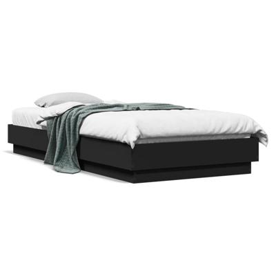 Bedframe met LED-verlichting zwart 100x200 cm