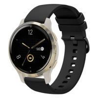 Garmin Venu 3s / Vivoactive 4s / Venu 2s / Vivomove 3s / Forerunner 255s - Soft siliconen bandje - Zwart - thumbnail