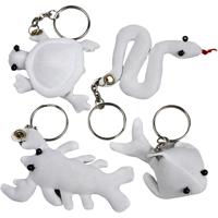 Creativ Company dieren sleutelhangers van textiel, 4st. - thumbnail