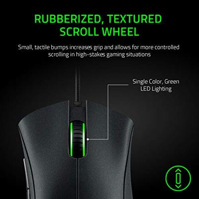 RAZER DeathAdder Essential Ergonomische gaming-muis Kabelgebonden Optisch Zwart 5 Toetsen 6400 dpi Ergonomisch, Verlicht