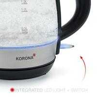 Korona Waterkoker Aantal/Volume: 1.2 l Zwart, RVS - thumbnail