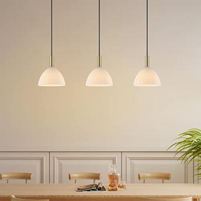 Light depot - hanglamp Credo 3L messing / opaal glas ovaal - Outlet