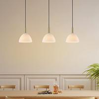 Light depot - hanglamp Credo 3L messing / opaal glas ovaal - Outlet - thumbnail