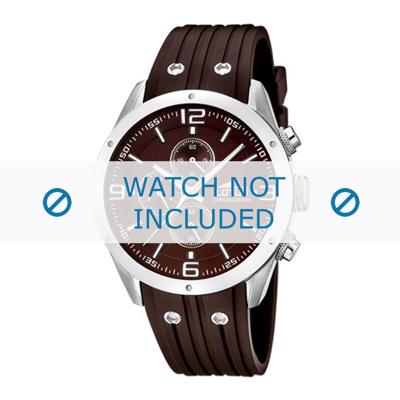 Lotus style horlogeband 15969-3 Rubber Bruin 23mm