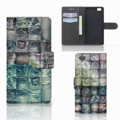 Wallet Case met Pasjes Huawei Ascend P8 Lite Spijkerbroeken Wallet Case met Pasjes Huawei Ascend P8 Lite Spijkerbroeken