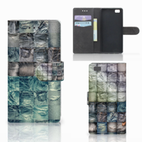Wallet Case met Pasjes Huawei Ascend P8 Lite Spijkerbroeken - thumbnail